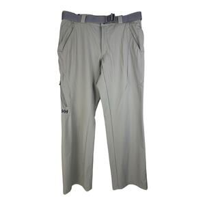 Men US-36 Helly Hansen Tan Pants Belted Softshell Pants Hike Camp Outdoor